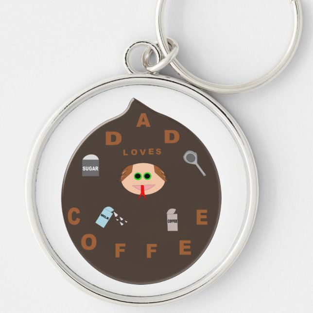 Llavero Funny Dad Monster ama a Coffee Keychain (Frente)