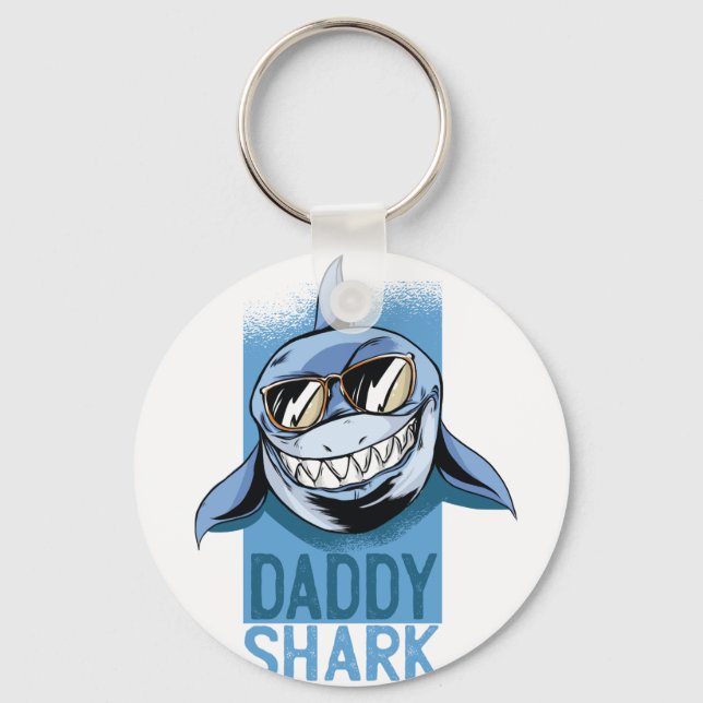 Llavero Funny DADDY SHARK Padres Día de Regalo de cumpleañ (Anverso)