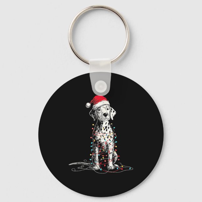 Llavero Funny Dalmatian Christmas Graphics Dog Lights Love (Anverso)