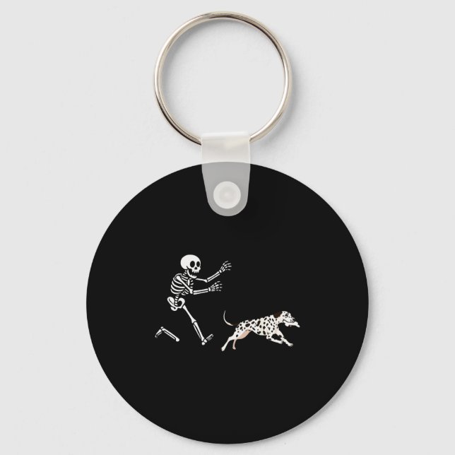 Llavero Funny Dalmatian Running Skeleton Halloween  (Anverso)