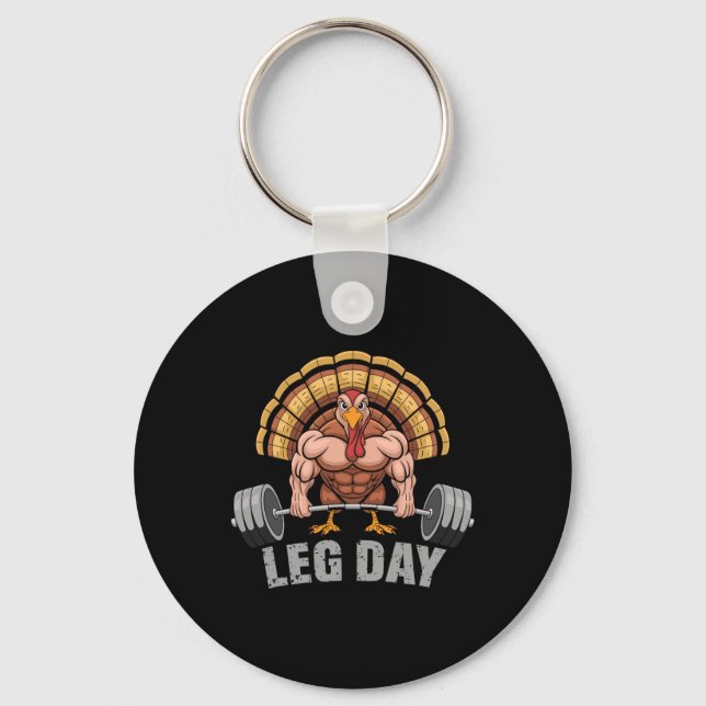 Llavero Funny Deadlifting Turkey Leg Day Thanksgiving Dead (Anverso)