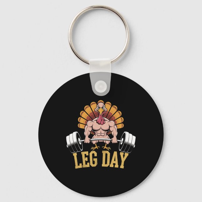 Llavero Funny Deadlifting Turkey Thanksgiving Leg Day Dead (Anverso)