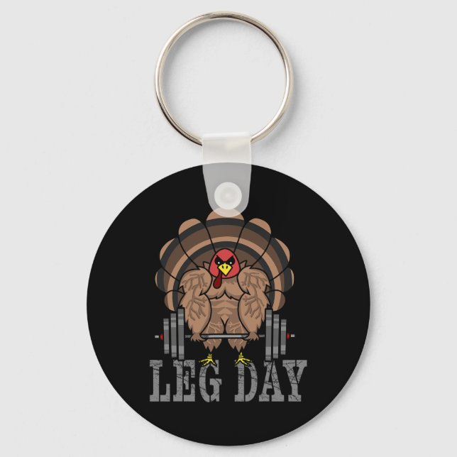 Llavero Funny Deadlifting Turkey Thanksgiving Leg Day Dead (Anverso)