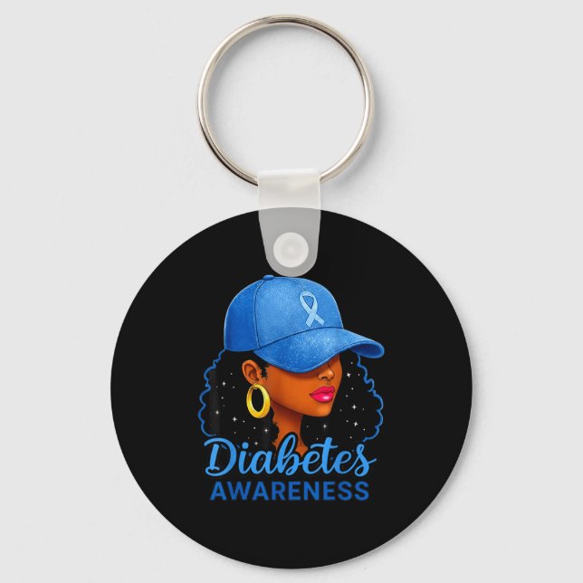 Llavero Funny Diabetes Awareness Month Black Women  (Anverso)