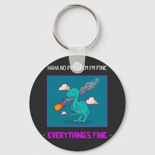 Llavero Funny Dinosaurio Asteroide Todo está bien