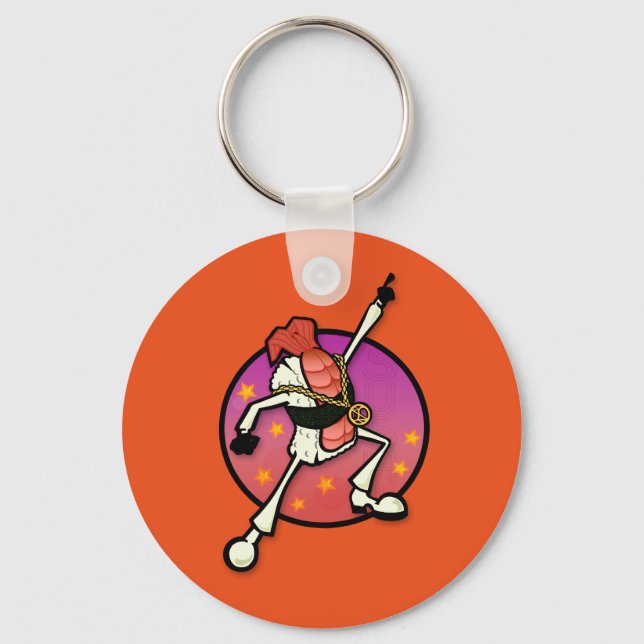 LLAVERO FUNNY DISCO SUSHI ROUND BUTTON KEY CHAIN (Anverso)