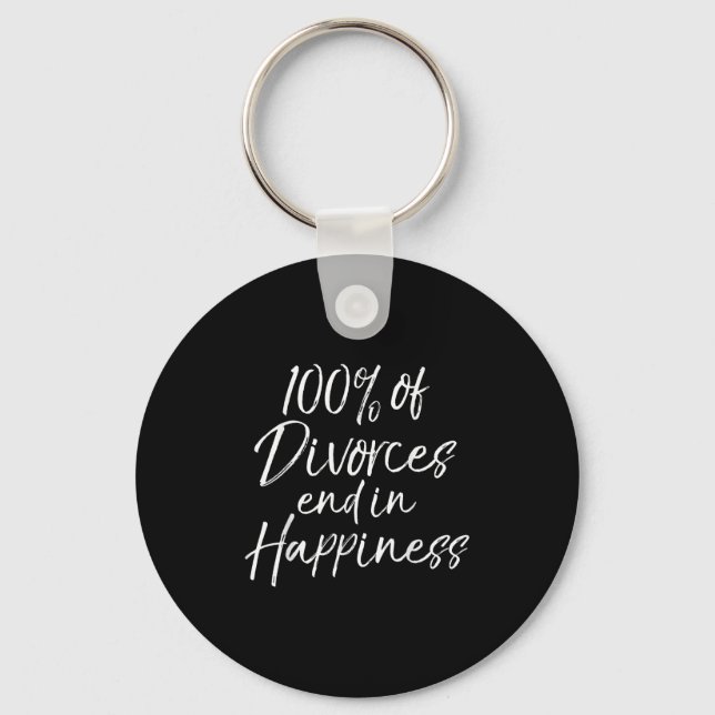 Llavero Funny Divorce Quote 100% Of Divorces End In Hapnes (Anverso)
