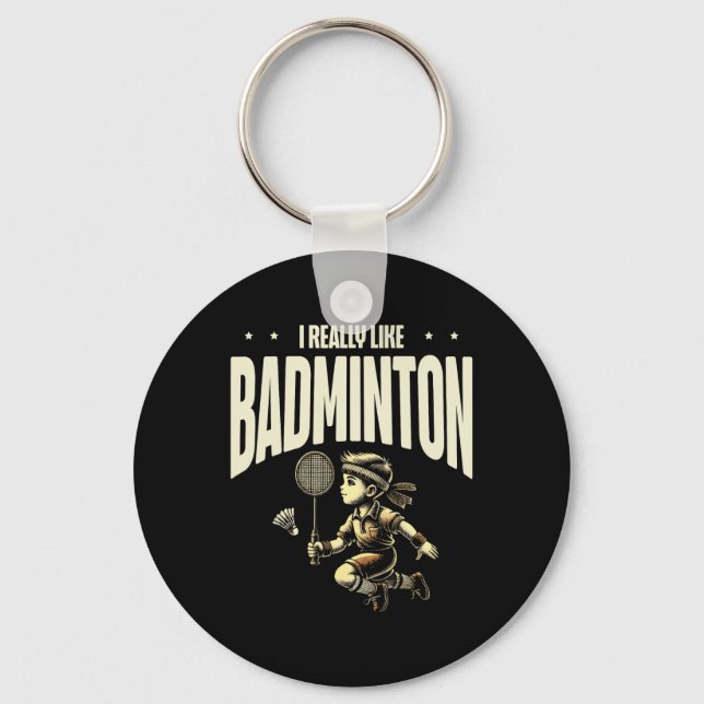 Llavero Funny Dminton Player Love Shuttle Diseño 4 (Anverso)
