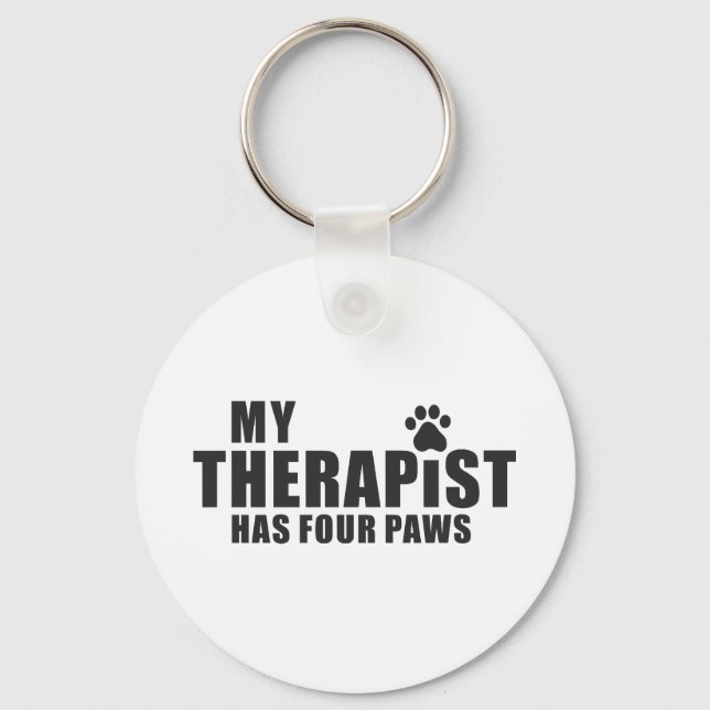 Llavero Funny Dog Mom Dad Gift! My Therapist Has Four Paws (Anverso)