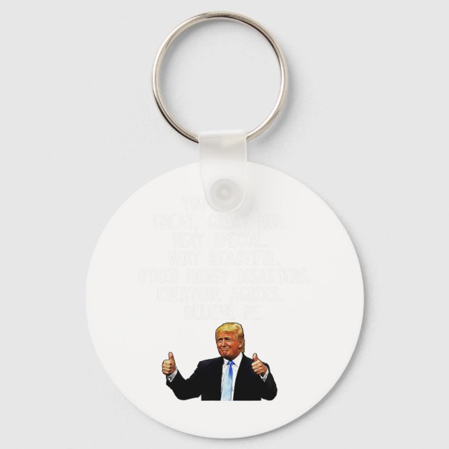 Llavero Funny Donald Trump: Conservación de regalo mordaz  (Anverso)