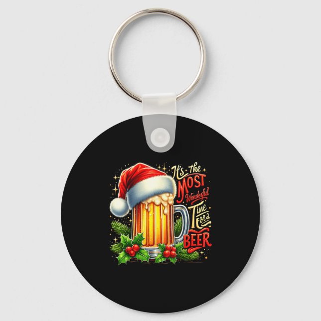 Llavero Funny Drinking Christmas Santa Beer Lovers Trend N (Anverso)