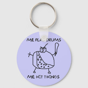 Llavero Funny Drummer Me Play Drums Caveman Key Chain