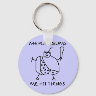 Llavero Funny Drummer Me Play Drums Caveman Key Chain