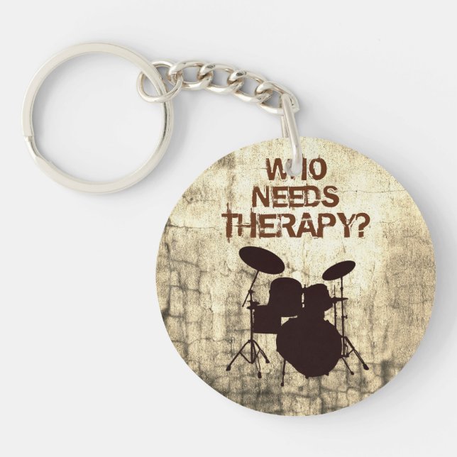 Llavero Funny Drummer Therapy Druaping Kit Percusación Dru (Frente)