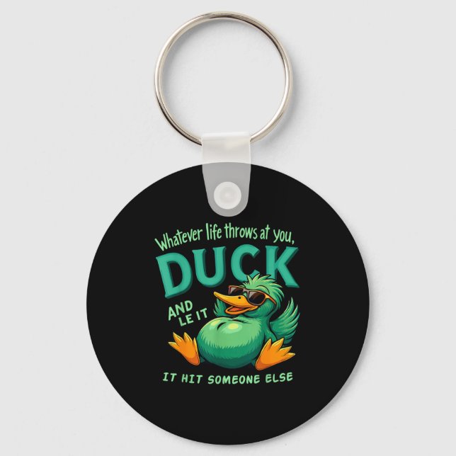 Llavero Funny Duck Graphic Men Women Teens Funny Quote  (Anverso)