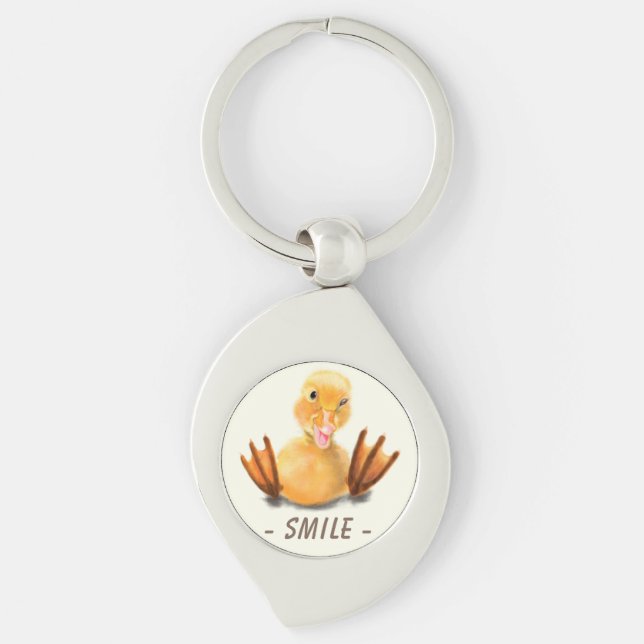Llavero Funny Duck Keychain Smlie - Texto Personalizado (Anverso)