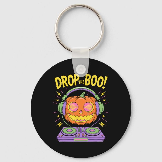 Llavero Funny Edm Dj Halloween Pumpkin (Anverso)