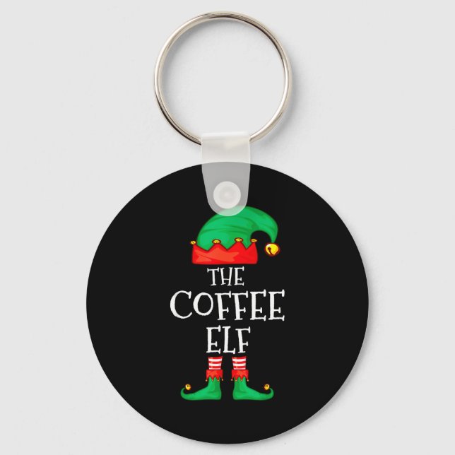 Llavero Funny Elf Family Christmas The Coffee Elf Sweater  (Anverso)