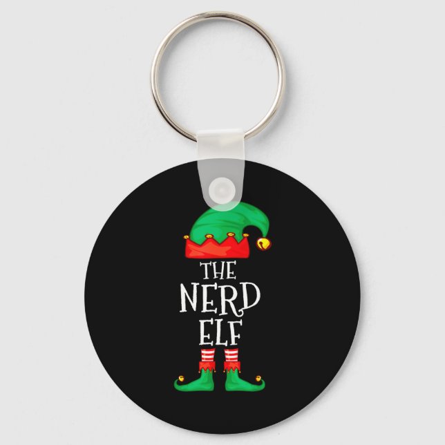 Llavero Funny Elf Family Christmas The Nerd Elf Sweater Me (Anverso)