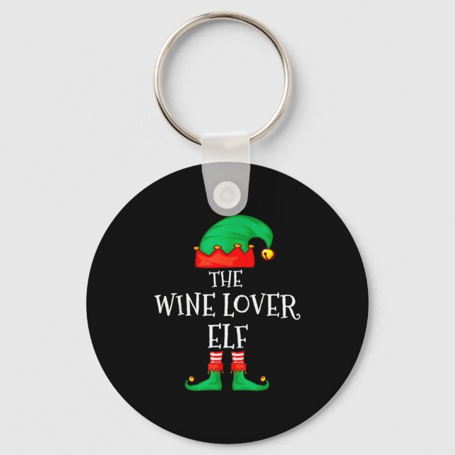 Llavero Funny Elf Family Christmas The Wine Lover Elf Men  (Anverso)