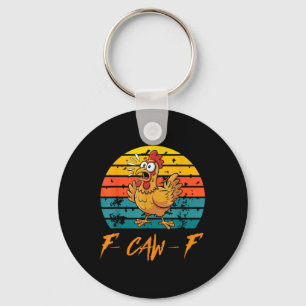 Llavero Funny F-caw-f Camisetas de pollo, Sunset Vintage F