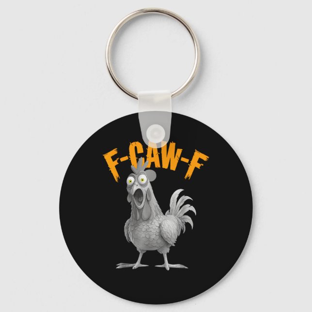 Llavero Funny F Caw F Chicken Classic Retro Style (Anverso)