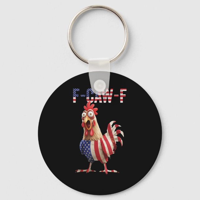 Llavero Funny F-Caw-F Chicken USA Flag F-Caw-F American Ch (Anverso)