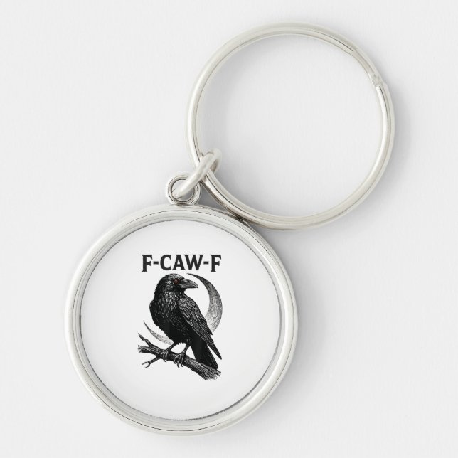 Llavero Funny F-Caw-F Crow Retro Graphic (Frente)