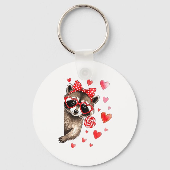 Llavero Funny Feral Raccoon Valentine's Day Sarcastic Humo (Anverso)