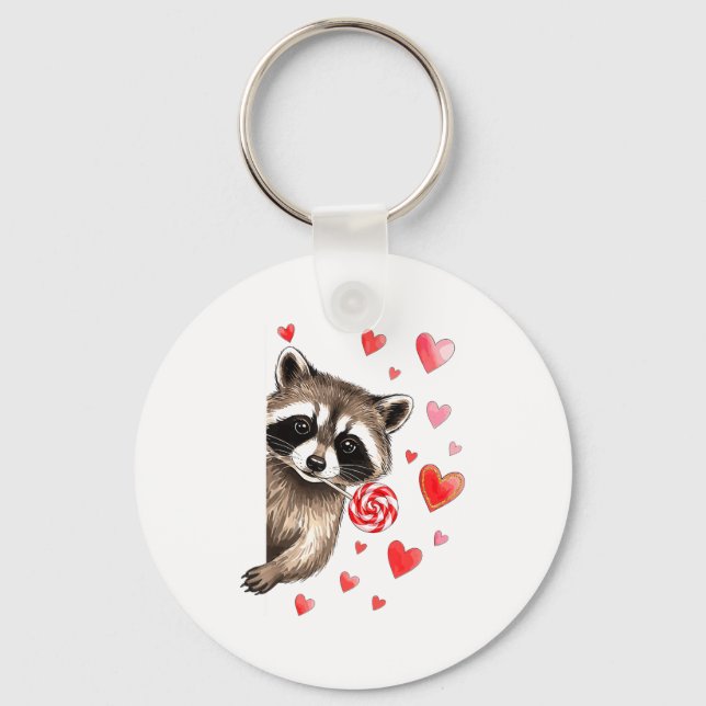Llavero Funny Feral Raccoon Valentine's Day Sarcastic Humo (Anverso)