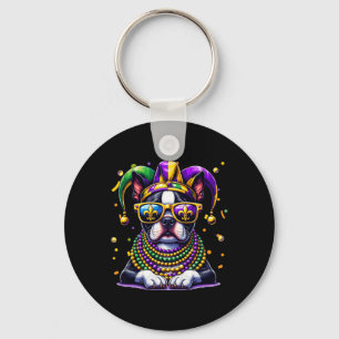 Llavero Funny Festival Mardi Gras Bead Boston Terrier Dog