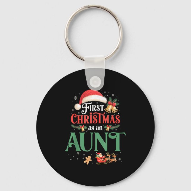 Llavero Funny First Christmas As An Aunt Matching Family X (Anverso)