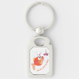 Llavero Funny Fish and Worm Keychain - Texto Personalizado