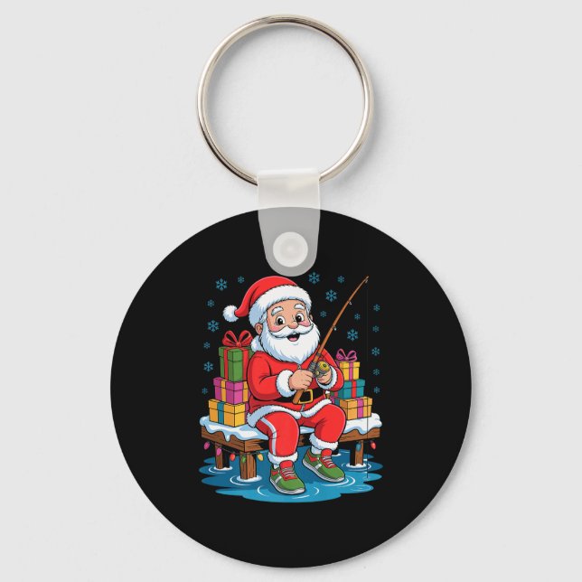 Llavero Funny Fisherman Santa Fishing Lovers Christmas Xma (Anverso)