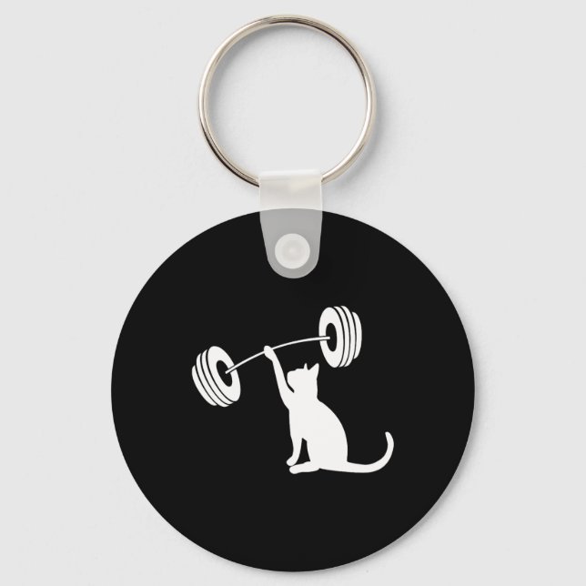 Llavero Funny Fitness Weight Strength Gym Cat Lifting For  (Anverso)