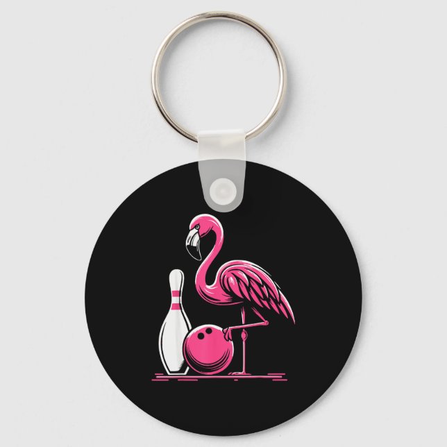 Llavero Funny Flamingo Bowling N Bowl Bowler  (Anverso)