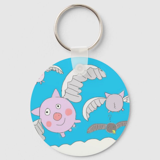 Llavero Funny flying pigs (Anverso)