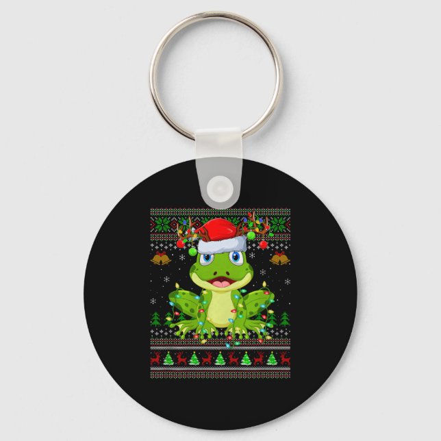 Llavero Funny Frog Ugly Christmas Sweaters Holiday Santa C (Anverso)