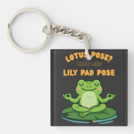 Llavero Funny Frog Yoga Personalizado Lotus Lily Pad Pose