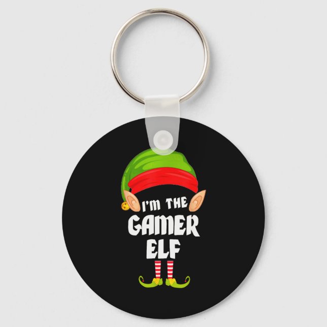 Llavero Funny Gamer Elf Matching Family Group Pj Christmas (Anverso)