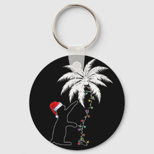 Llavero Funny Gato Negro Santa Hat Navidades Hawái En Ju