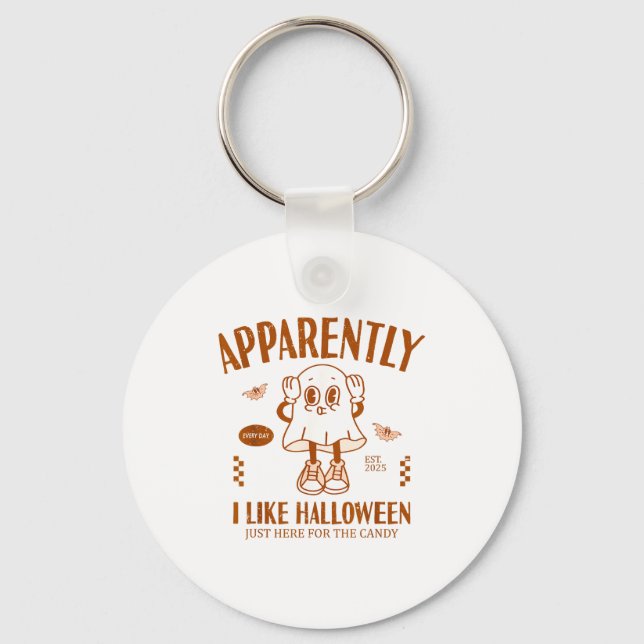 Llavero Funny Ghost Apparently, I Like Halloween  (Anverso)