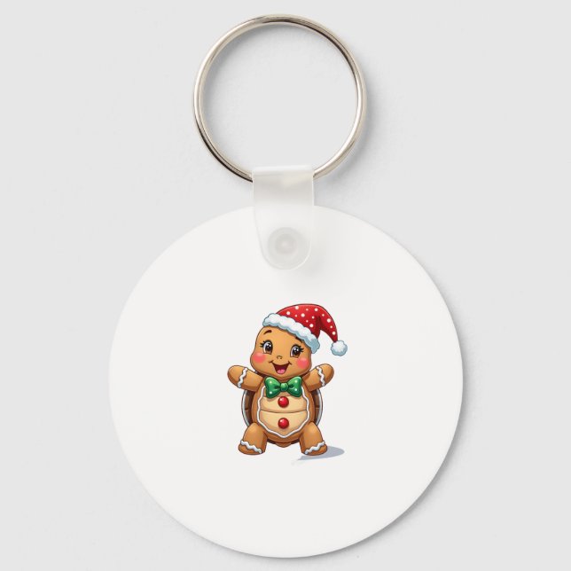 Llavero Funny Gingerbread Man Turtle Christmas Womens Mens (Anverso)