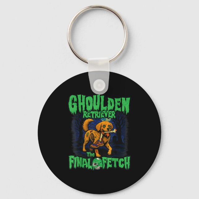 Llavero Funny Golden Retriever Zombie Halloween, Soky Ghou (Anverso)