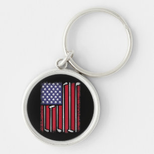 Llavero Funny Golf American Flag Golf Player Vintage Golfe