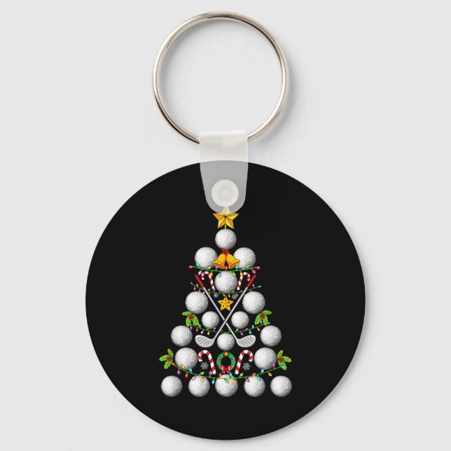 Llavero Funny Golf Ball Christmas Tree Christmas Golf Love (Anverso)