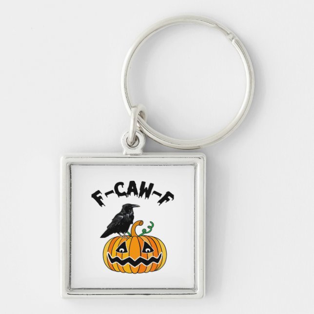 Llavero Funny Gothic Crow Humor F-Caw-F Essential (Frente)
