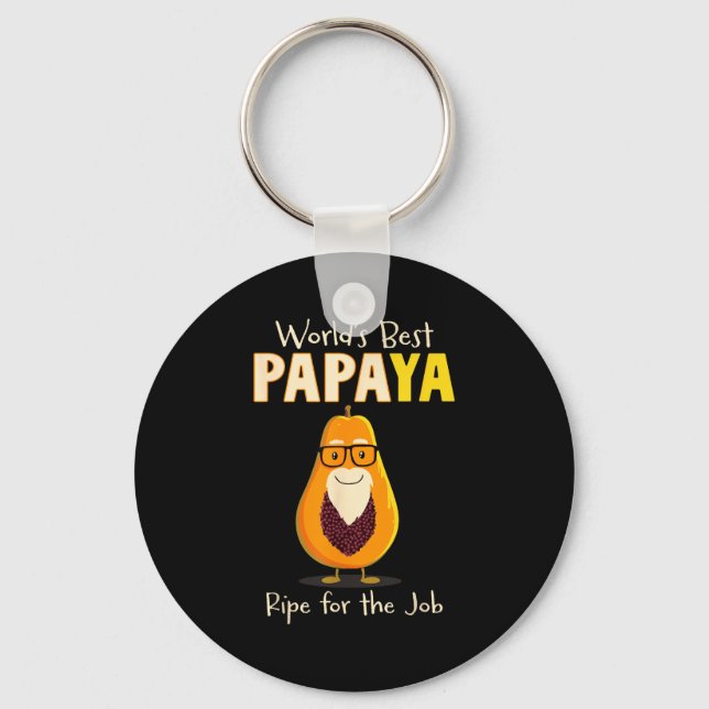 Llavero Funny Grandfather World's Papa Papaya Pun  (Anverso)