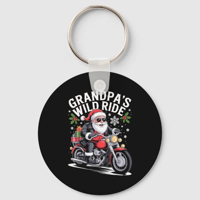 Llavero Funny Grandpa's Biker Ride Christmas Motorcycle Sa (Anverso)