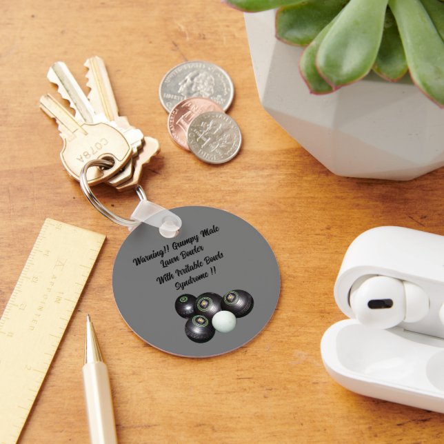 Llavero Funny Grumpy Hombres Lawn Bowler, Keyring (Escritorio )